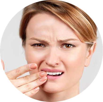 Woman with tooth pain dental issue