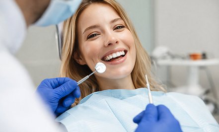 Smiling patient dental checkup in Wethersfield CT