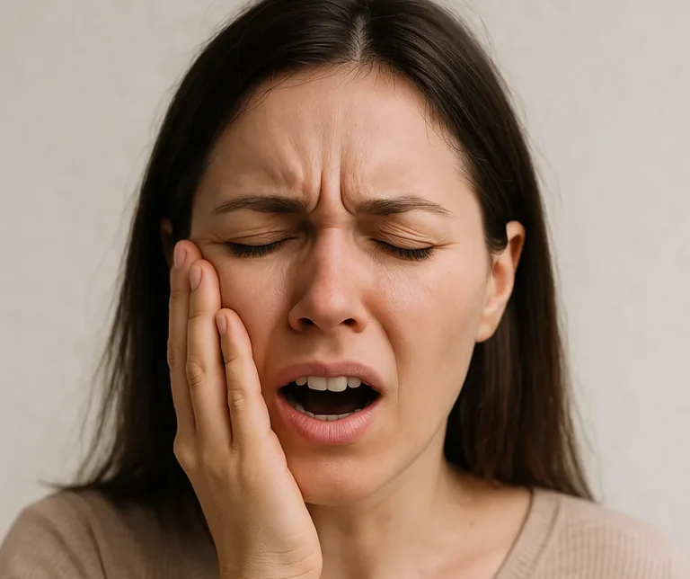 Woman with tooth pain dental issue