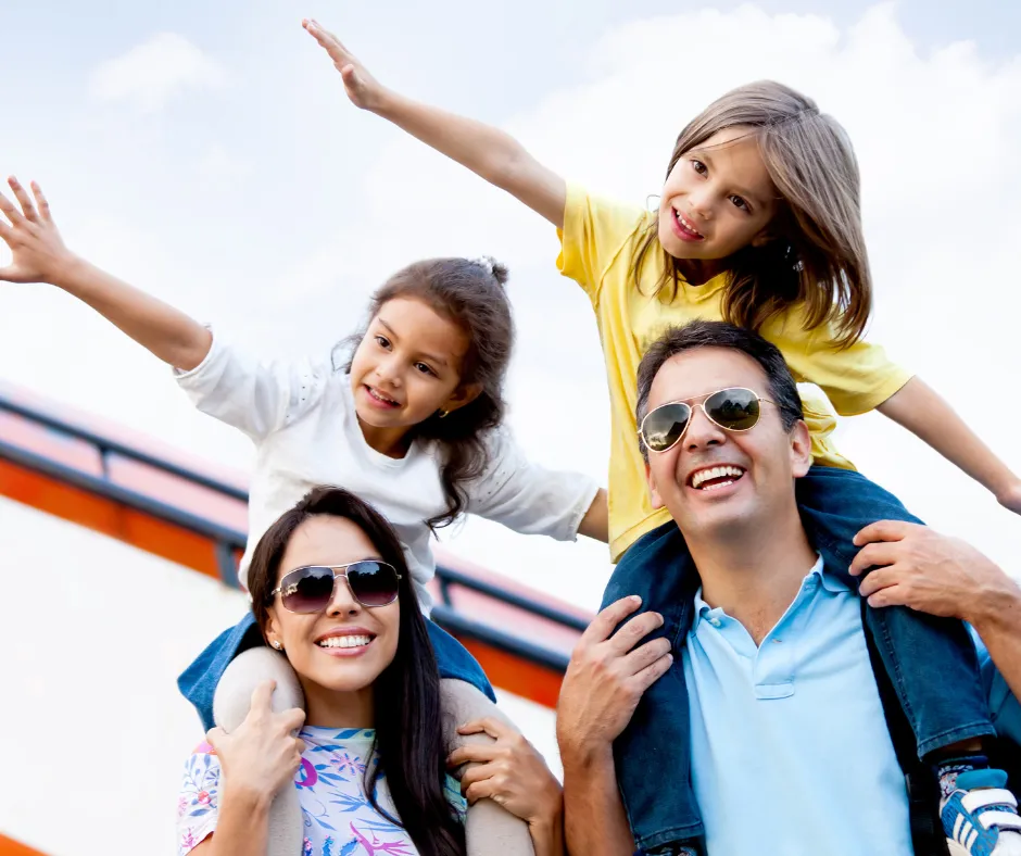Family enjoying travel while maintaining healthy lifestyle habits on vacation
