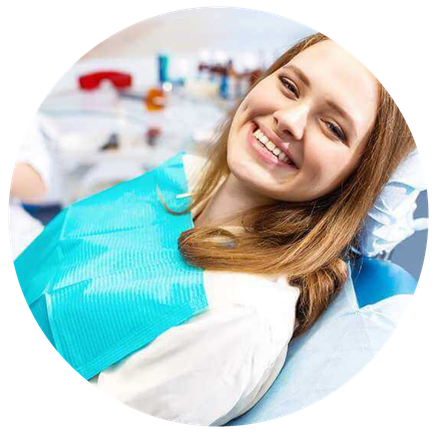 Female patient smiling in dental chair