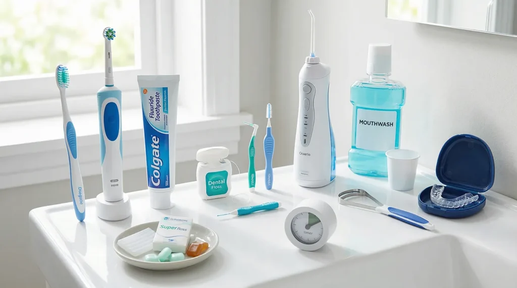 Oral care products toothbrush toothpaste