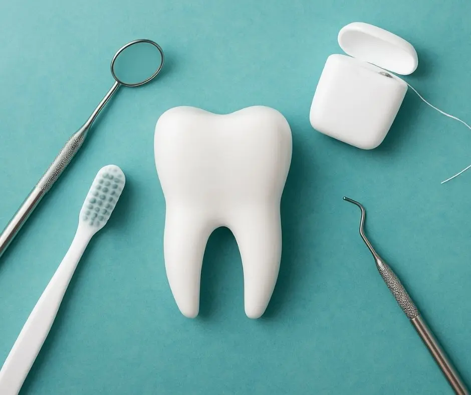 Tooth with dental tools flat lay in Wethersfield CT