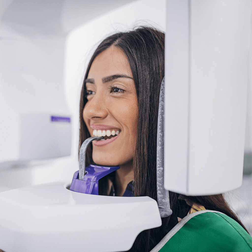 Patient using digital dental scan