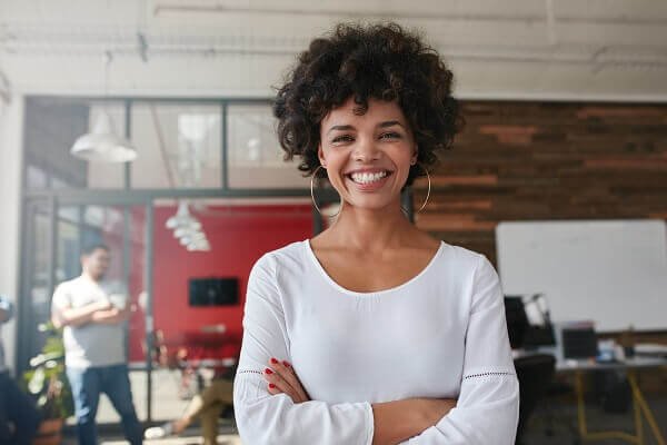 Woman smiling confident dental care